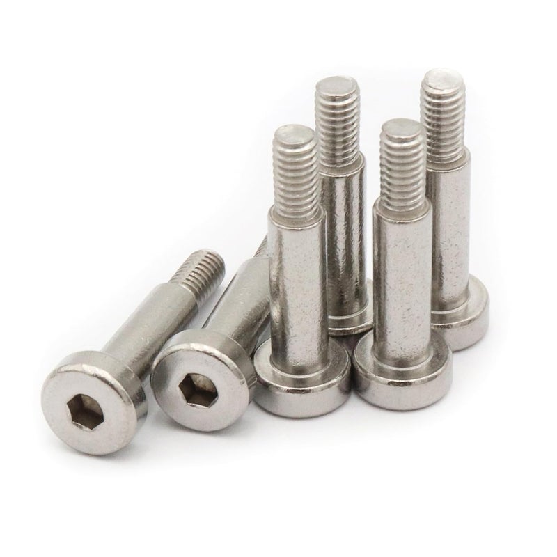 SCXCLY 30pcs Hex Socket Shoulder Bolt, 5mm x M4 x 15mm Hex Socket Shoulder Bolt, 304 Stainless Steel (Silvery) - Image 1